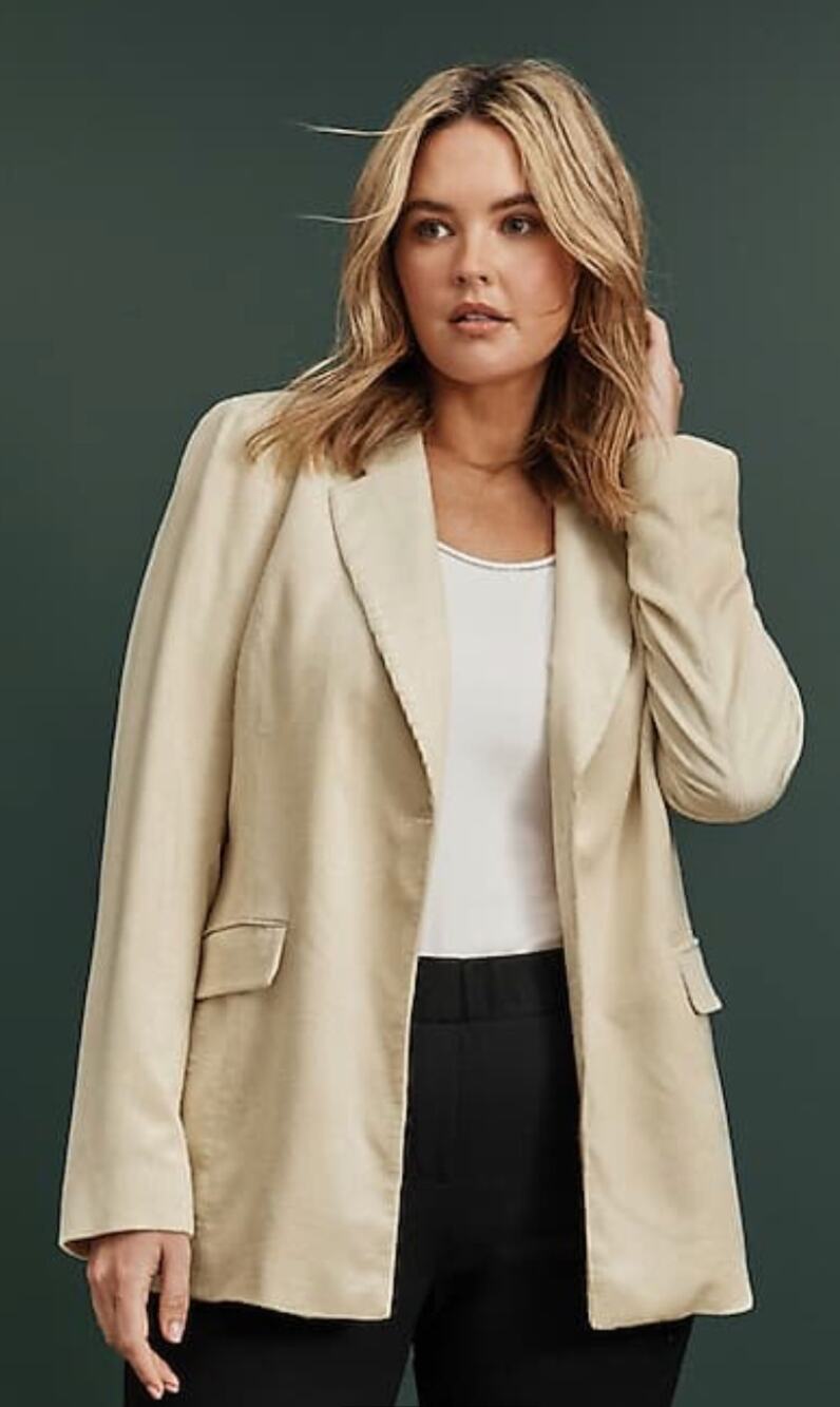 J Jill Womens Corduroy Tribeca Blazer Jacket Barley Size Medium Tall New